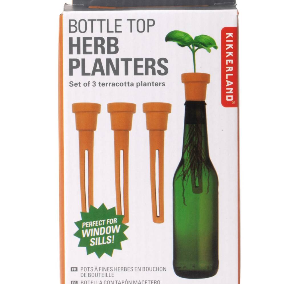 Bottle Top Terracotta Herb Planters