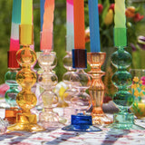 Bubble Style Glass Candleholders