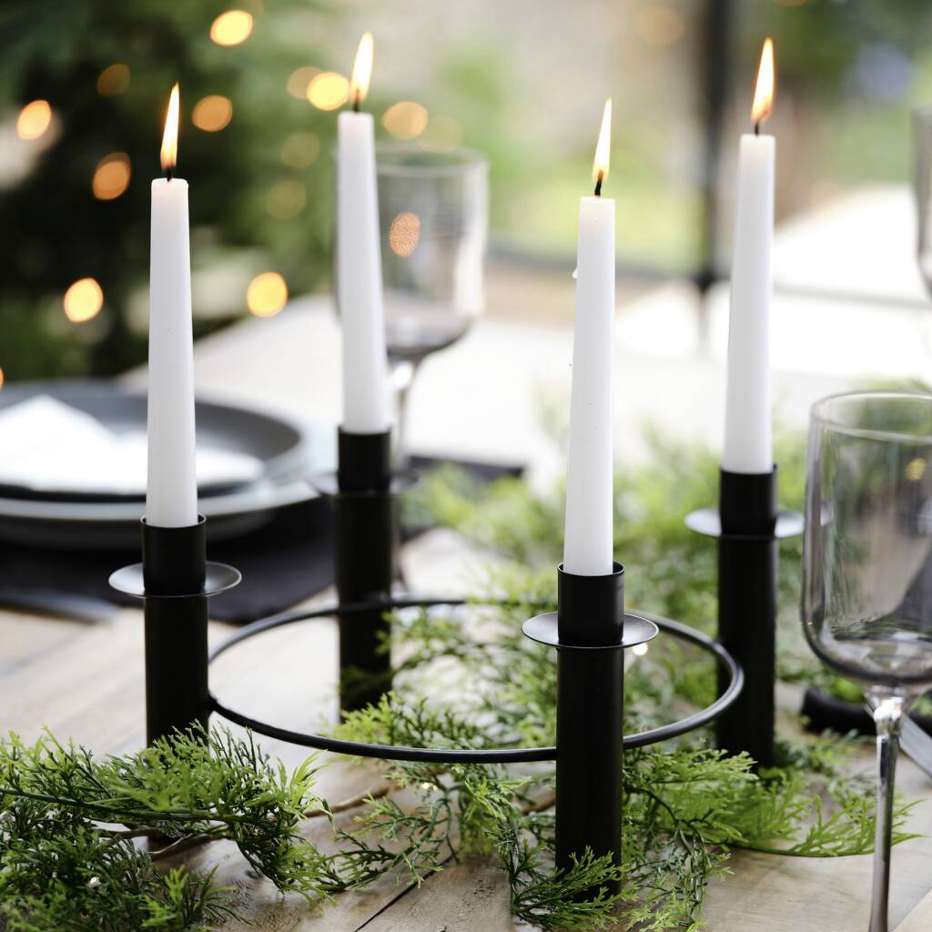 Black Metal Candle Table Centrepiece