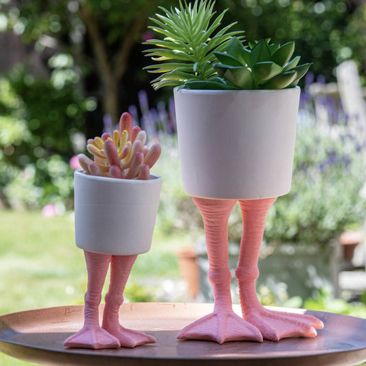 Ceramic Flamingo Feet Planter