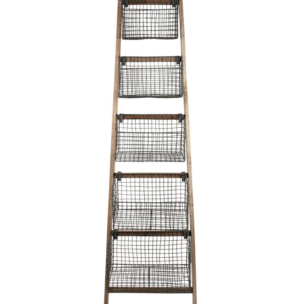 Ladder With Wire Storage Baskets