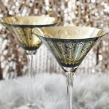 Electroplated Midnight Peacock Martini Glass