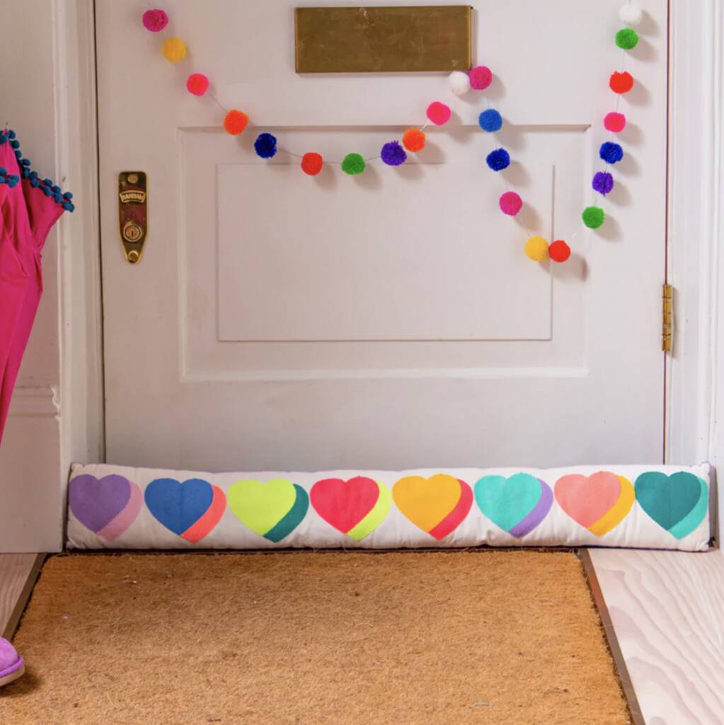 Embroidered Heart Draught Excluder