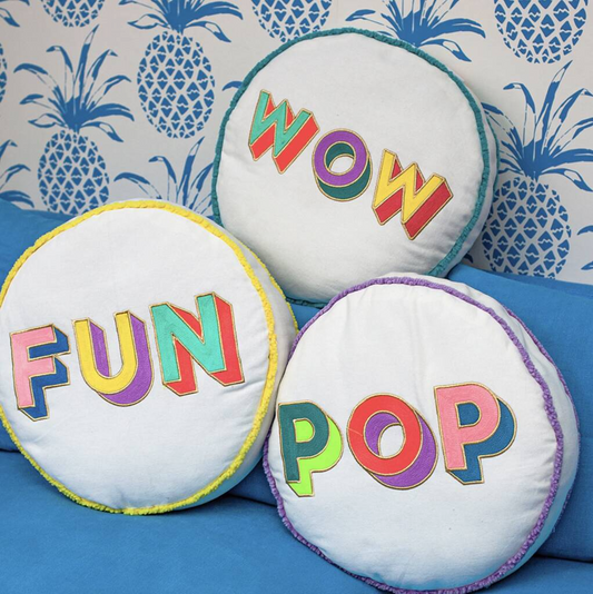 Embroidered Round Cushion