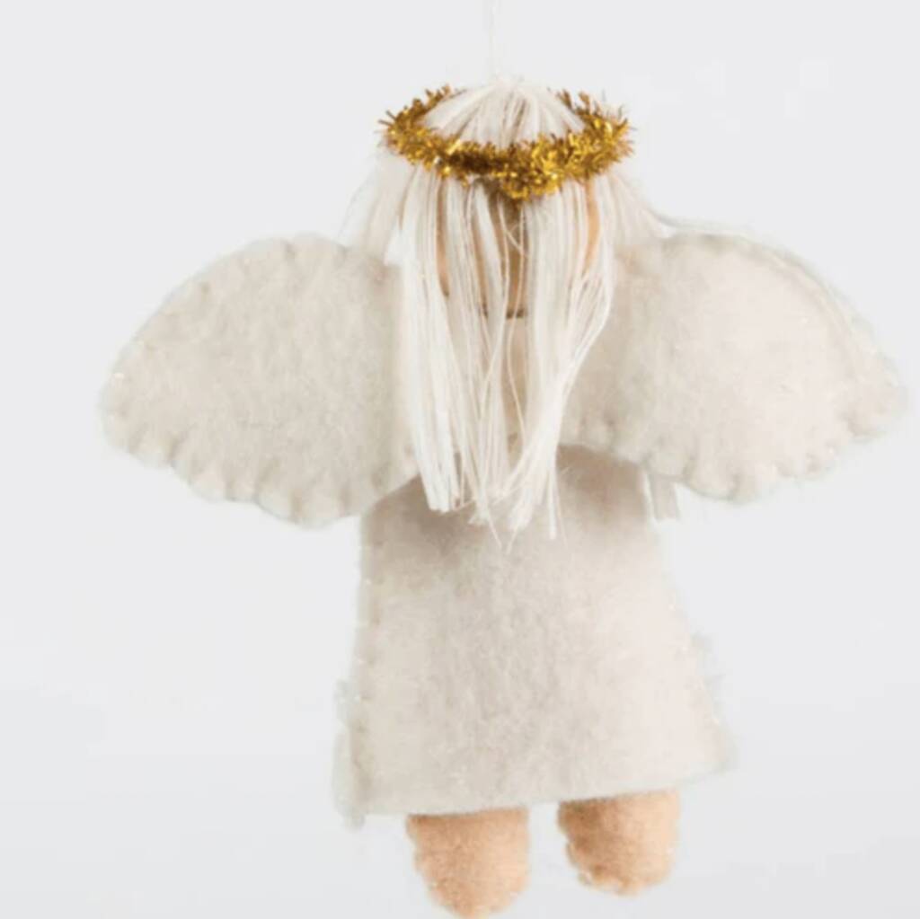 Sweet Felt Angel With Gold Halo And Star