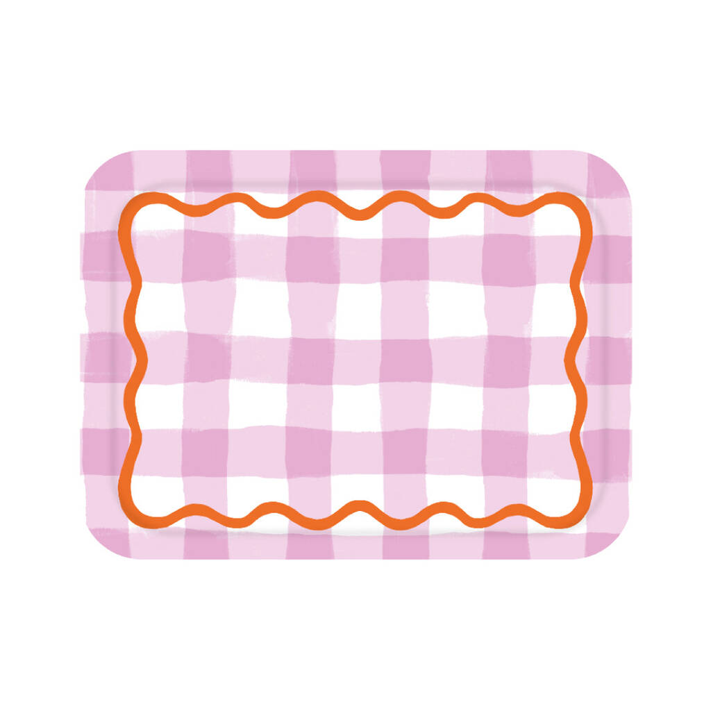 Bamboo Gingham Wooden Tray