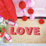 Love Doormat Neon Pink / Red