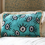Luxe Silk Velvet Eye Design Cushion