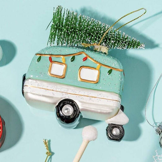 Mint Green Caravan With Tree Bauble