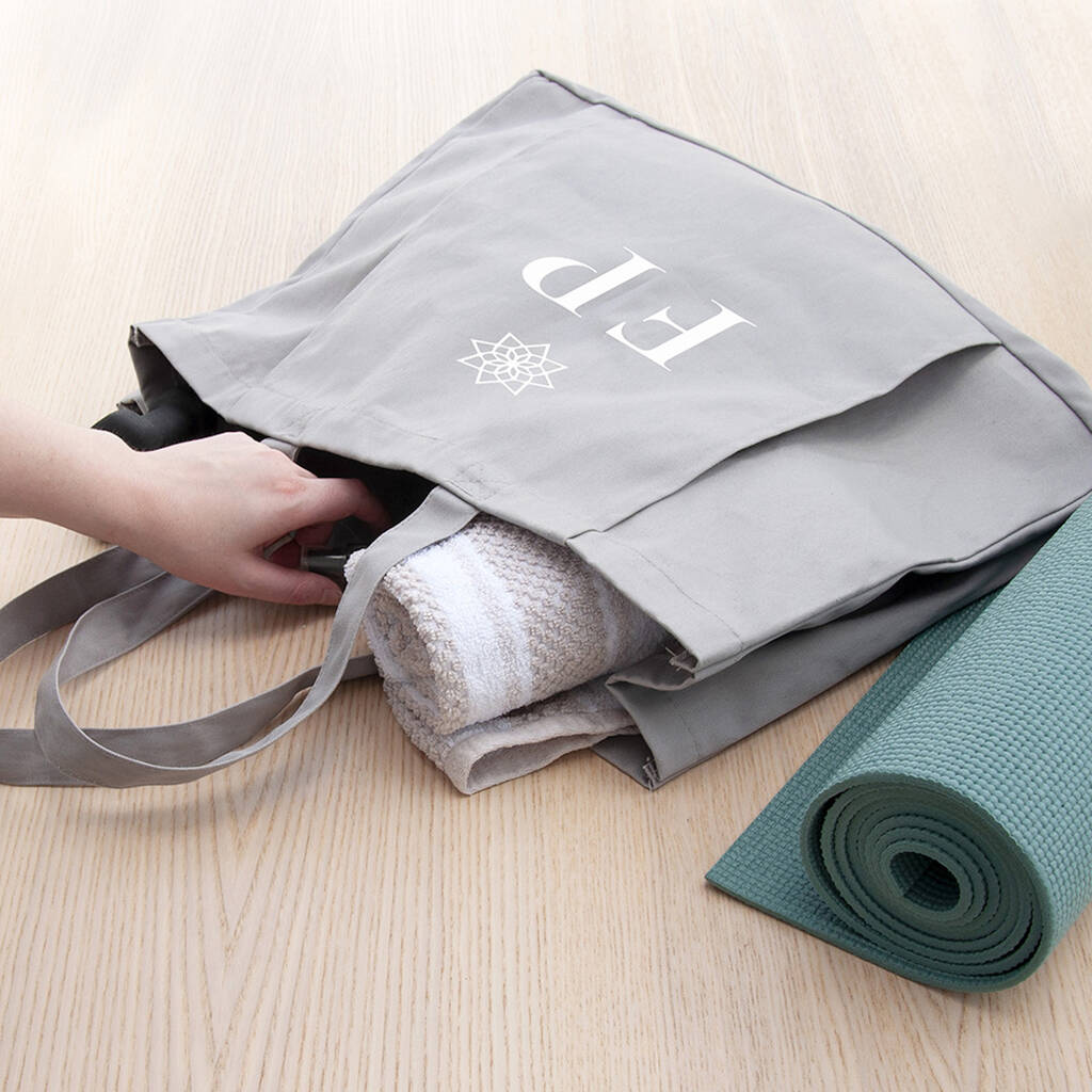 Monogrammed Organic Yoga Tote Bag