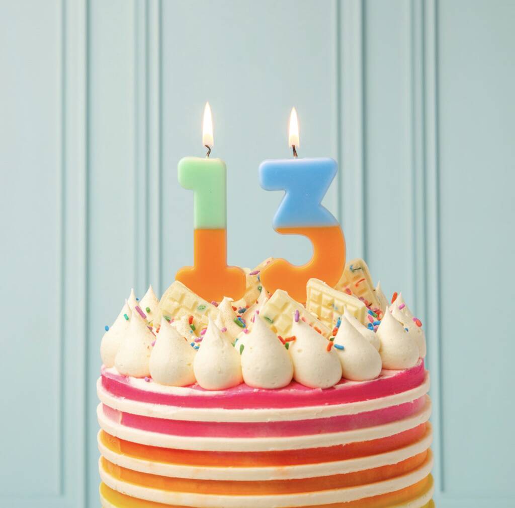 Ombre Number Birthday Cake Candles