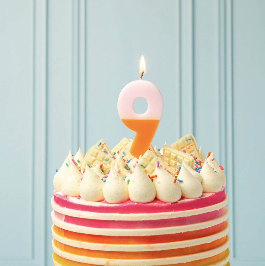 Ombre Number Birthday Cake Candles