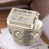 Personalised New Baby Noah's Ark Money Box