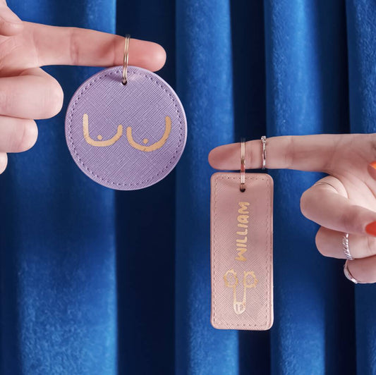 Personalised Boob And Willy Keyrings
