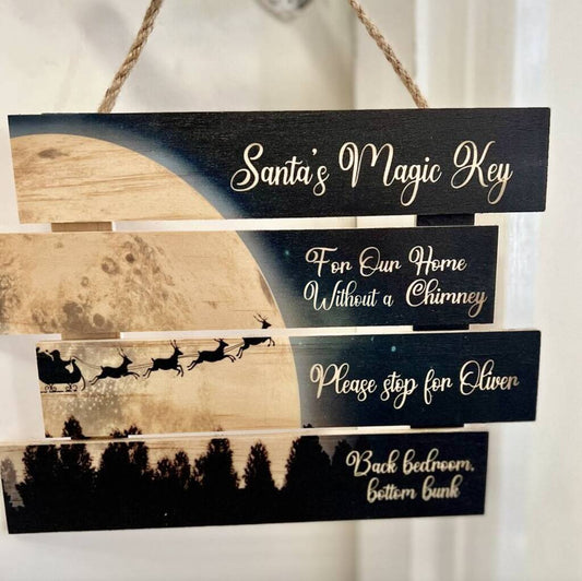 Personalised Christmas Eve Sign And Key