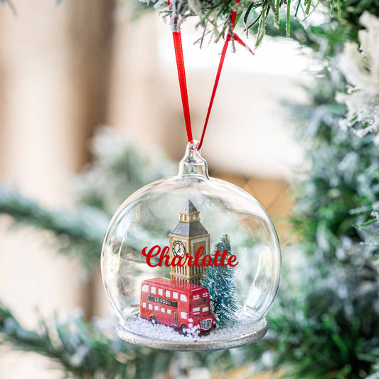 Personalised London Scene Dome Bauble