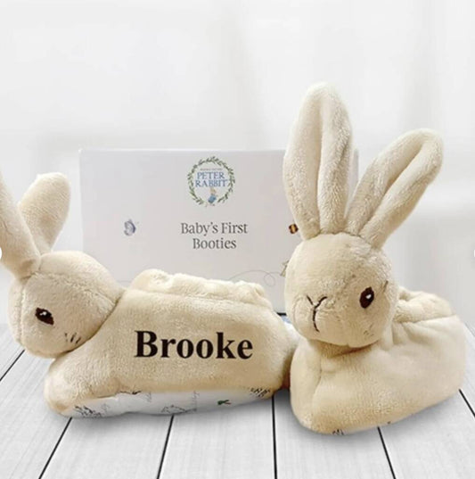 Personalised Licensed Peter Rabbit Baby Booties