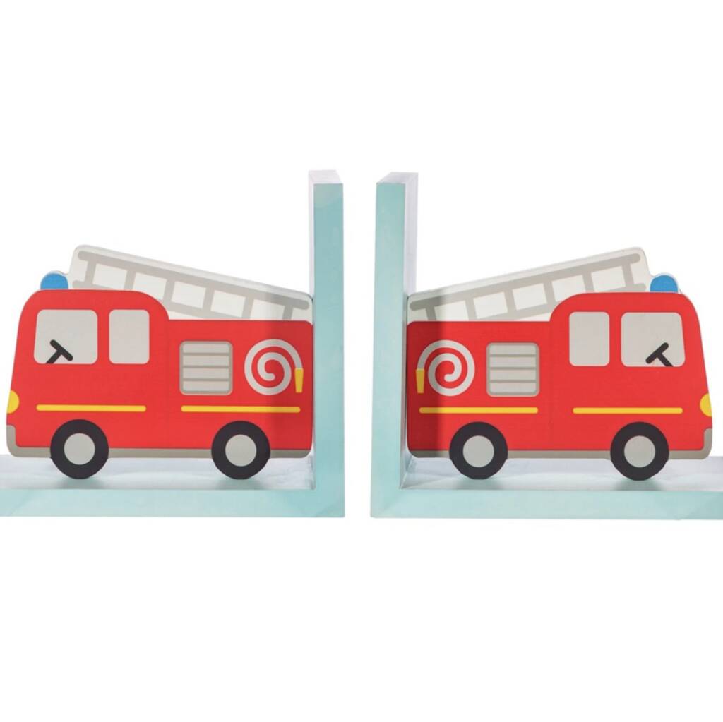 Personalised Red Fire Engine Bookends