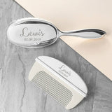 Personalised Silver Plated Baby Brush And Comb Set