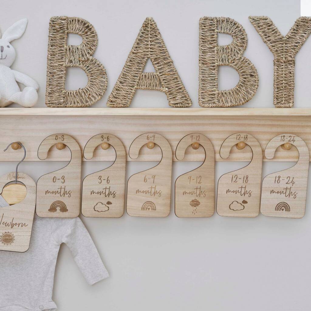 Personalised Wooden Milestone Baby Hangers