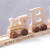 Personalised Name Wooden Train with Engraved Track