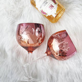 Pink Bloom Electroplated Gin Glass