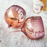 Pink Bloom Electroplated Gin Glass