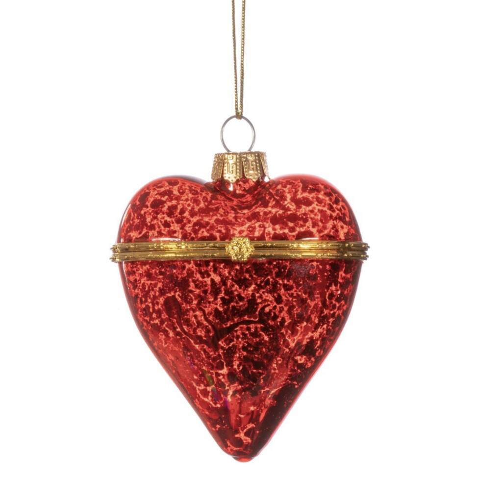 Ruby Red Heart Opening Locket Bauble