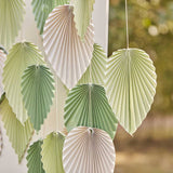 Paper Sage And Cream Palm Decorations