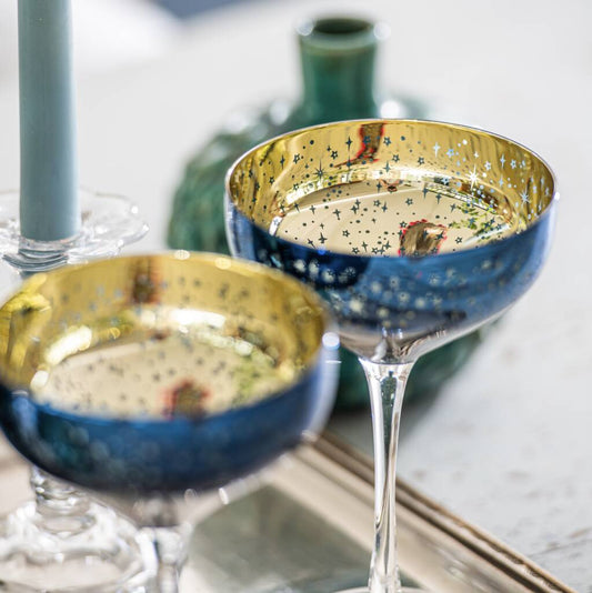 Blue Star Champagne Saucers