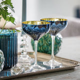 Blue Star Champagne Saucers