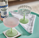 Set Of Two Mint Stemed Coupe Twirl Glasses
