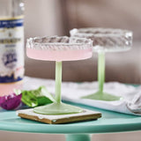 Set Of Two Mint Stemed Coupe Twirl Glasses