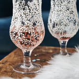 Set Of Two Snowy Design Cocktail Glasses
