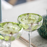 Tropical Leaf Electroplated Champagne Glasses