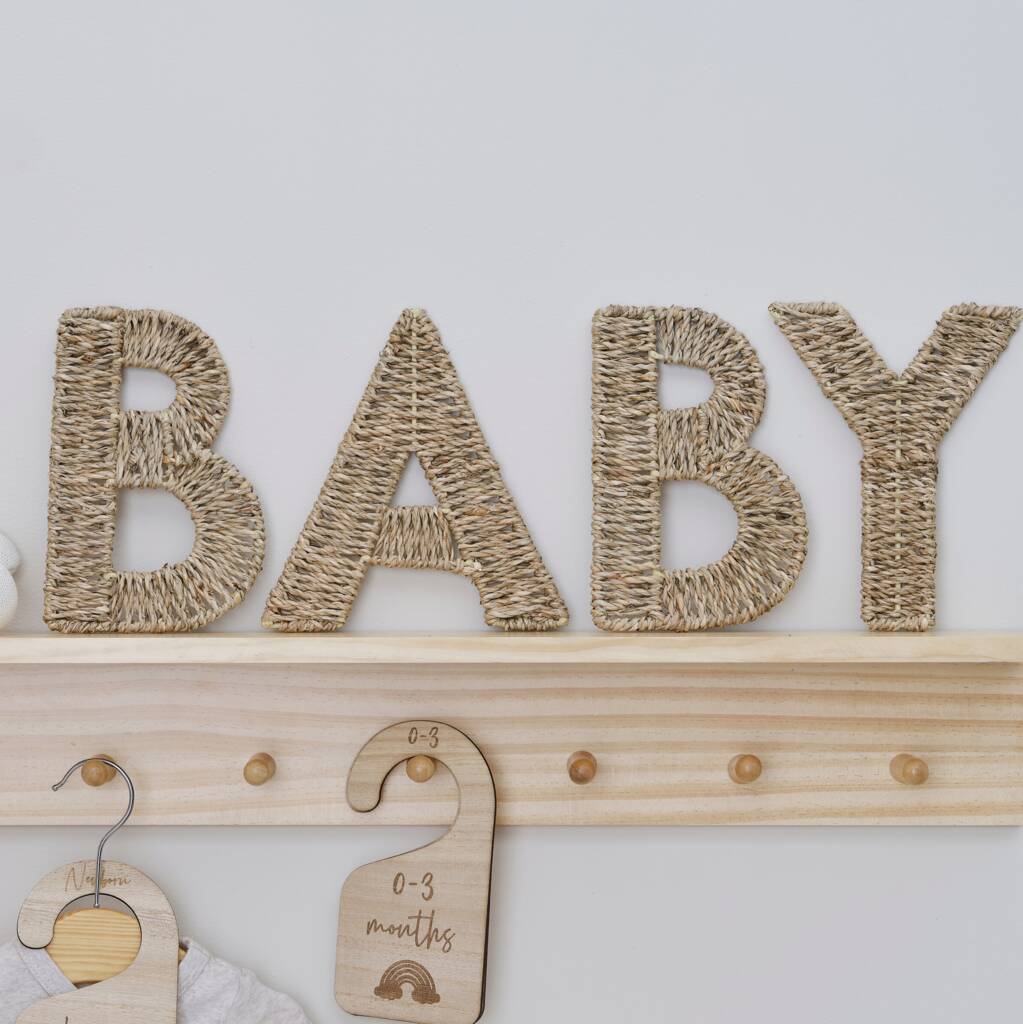 Wicker Baby Sign Nursery Decoration