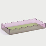 Wave Glass Pink And Green Tray