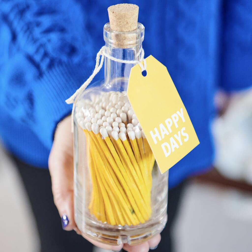 Yellow 'Happy Days' Bottle Matches